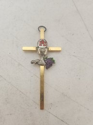 Blessed Sacrament Wall Cross Crucifix JKS Grapes Chalice Hot Cross Buns Gold Silver