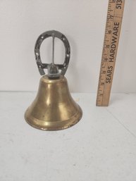 Horseshoe Mounted Brass Dinner Bell