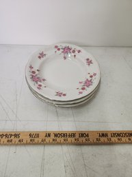 Lot Of 3 Chodziez Salad Plate Shallow Bowls China Porcelain Silver Flowers