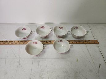Lot Of 6 Chodziez Tea Cups Porcelain China Silver Flowers