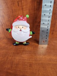 Santa Claus Ornament Sparkly Beard Cute Spherical Chibi Fat Jolly Christmas