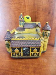 Halloween Miniature Village Haunted House Music Box Plays Ghostbusters Theme Song