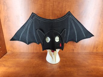 Vintage 1970's Halloween Mask Vampire Bat By Artist E. Borne Masquerade Costume Felt