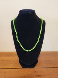 Vintage Lime Green Beaded Necklace
