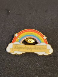 Legendary Human Rainbow Cloud Enamel And Gold Plated Pin Brooch Broach Vintage
