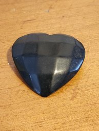 Black Bakelite Heart Pin Brooch Broach