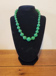 Vintage Green Beaded Women's Necklace
