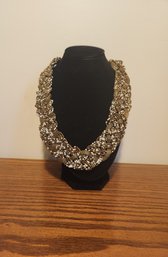 Vintage Gold Plated Chain Beaded Collar Necklace