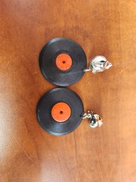 Vintage 'collar Records' Vinyl Record Earrings Clip On