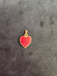 Gold Plated Enamel Painted Red Heart Necklace Pendant Charm