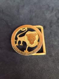 Gold Plated Lion Belt Buckle