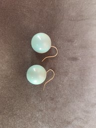 Pair Of Vintage Teal Blue Sphere Earrings