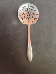 Silver Plated Slotted Spoon Community Plate