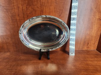 Silver Oval Ornate Flourishing Serving Bowl