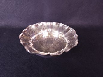Made In Englant Ornate Floral Wave Ribbon Shell Design Bowl Silver Plate On Copper Menorah Symbol