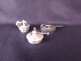 Lot Of Three Assorted Size Silver Plated Burners