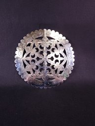 Made In France 9' / 12.5' Expandable Silver Trivet Snowflake Pattern
