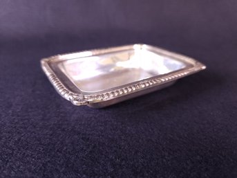 4.5' Silver Tray Swirled Rim Seashell Design Marked X
