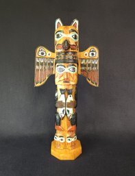 Alaskan Totem Pole Signed By Artist Native American Inuit