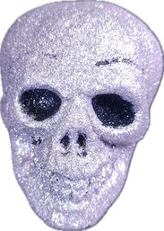Silver Glitter Skull Ornament #3 Of Three