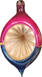 Shiny Brite Pink And Blue Mercury Glass Ovoid Ornament Vintage