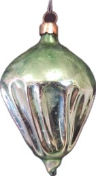 Vintage Shiny Brite Quirky Shape Green Mercury Glass Ornament