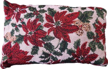 Vintage Holiday Decor Throw Pillow Poinsettia