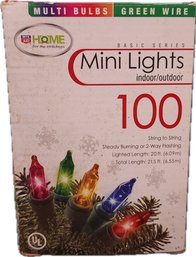 Multi Bulbs Green Wire Mini Lights Multicolor 100 Count In Box