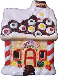 Hand Painted Christmas Village Porcelain Candy House Gingerbread