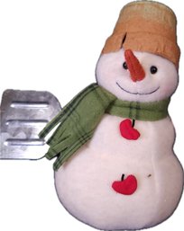 Snowman With Plant Pot Hat And Shovel