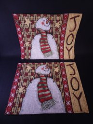 Pair Of Snowman Joy Placemats Place Settings #2