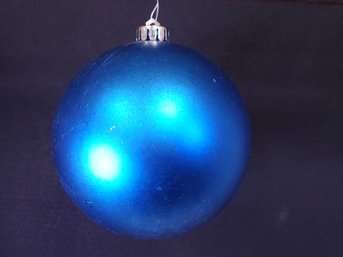Large Vintage Blue Glass Ornament