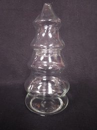Vintage Glass Christmas Tree Candy Jar