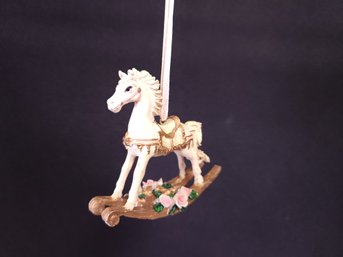 Wood Hand Painted Rocking Horse Ornament