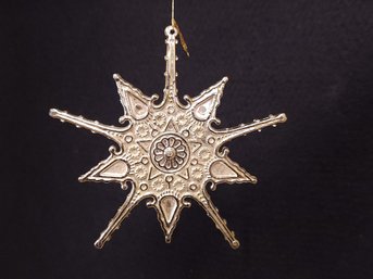 Beautiful Gold Tone Metal Snowflake Star Ornament