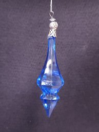 Blue Crystal With Silver Attachment Dangle Ornament