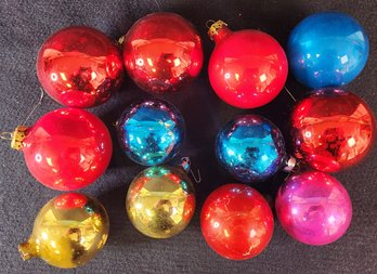 Lot Of 12 Vintage Shiny Brite Mercury Glass Ball Ornaments