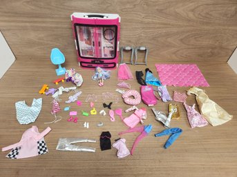Lot Of Vintage Barbie Play House Doll Clothes And Accessories