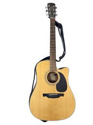 Alvarez Serial No. F204250197 Model No. RD8C Acoustic Electric Guitar, Strap, And Kyser Capo
