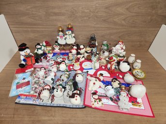 Over 50 Piece Lot, Massive Collection Of Adorable Snowmen! Cute Frosty Winter Decor!