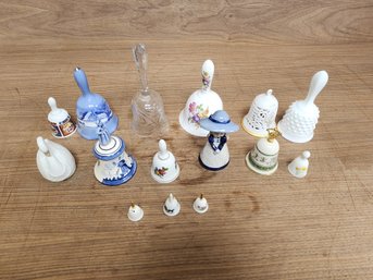 13 Piece Lot Of Decorative Porcelain Bells