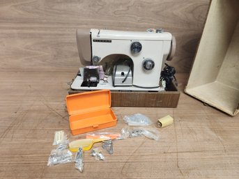 Vintage Riccar RZ-208B Sewing Machine In Carry Case Block Mounted With Accessories And Manuals