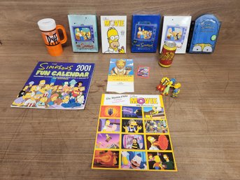 14 Piece Lot Of The Simpsons Memorabilia And Dvds