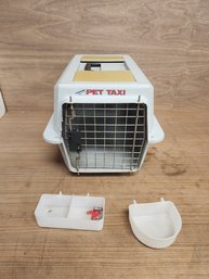 Pet Carry Crate Dog Cat Small Animal With Food Water Containers