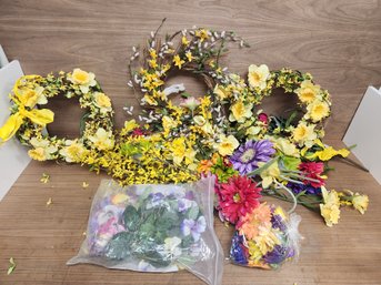 Gigantic Lot Of Forever Flowers Faux Fake Plastic Silk Floral Arrangements Decor Wreaths