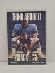 Warren Moon 1991 Houston Oilers NFL Pro Set Signed Autographed Crack Kills Football Card