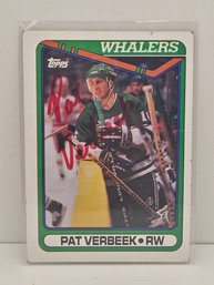 Pat Verbeek Topps #112 Signed Autographed NHL Hockey Card 1990 Hartford Whalers