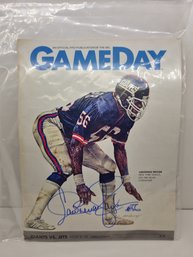 LAWRENCE TAYLOR AUTOGRAPHED SIGNED GAME DAY MAGAZINE PROGRAM AUGUST 28 1982 NEW YORK GIANTS STADIUM
