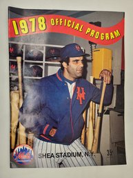 1978 Official Program New York Mets Shea Stadium Joe Torre Cover