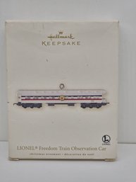 Hallmark Keepsake Lionel Freedom Train Observation Car Christmas Ornament In Box